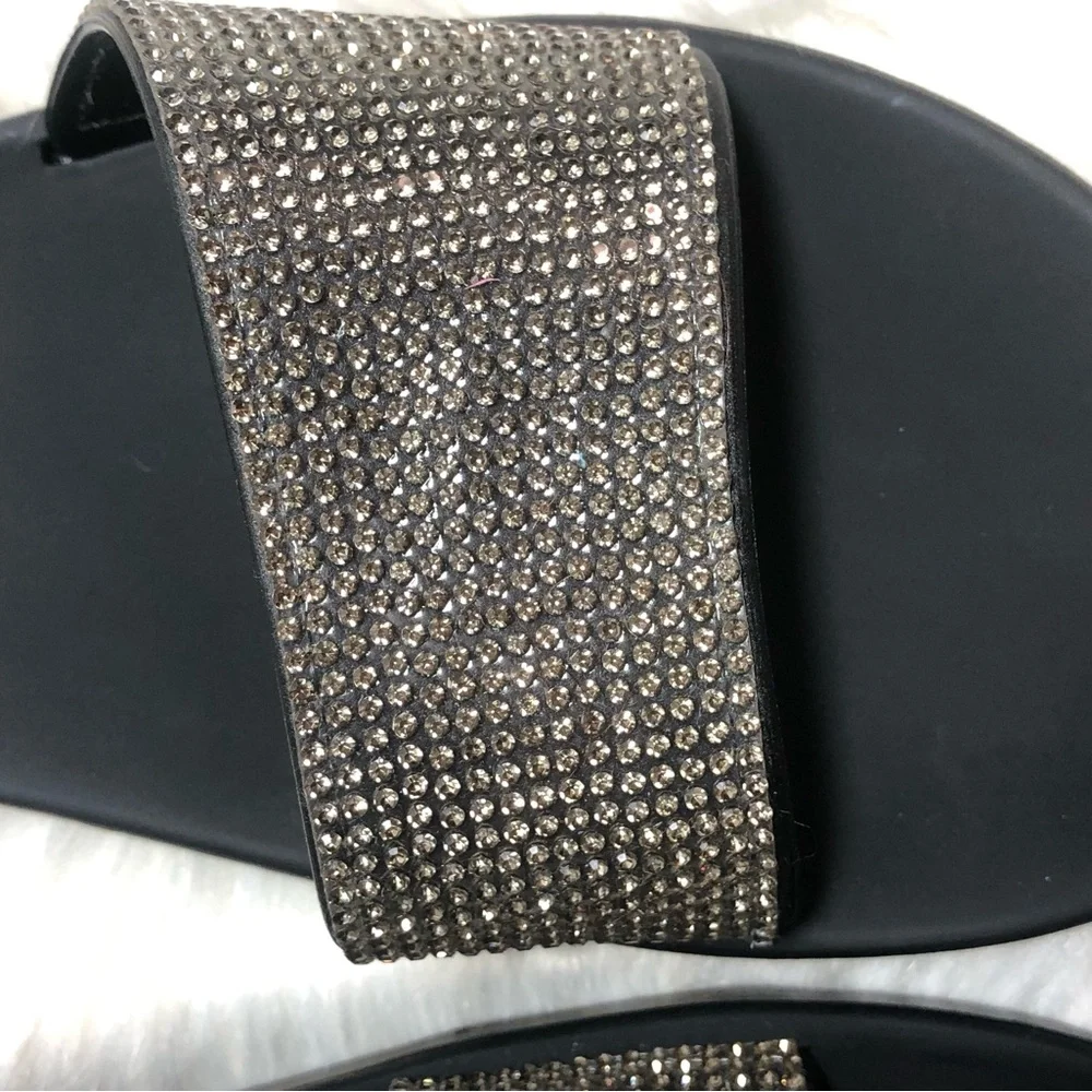 Fashion Nova Black Stone Slides. - Picture 8 of 8
